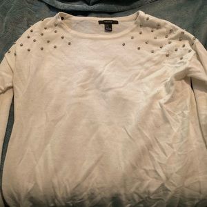 White Forever 21 studded sweater